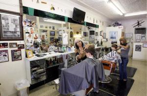 Rino's  Barber Shop that he owned for 30 years at two different Main Street locations. The photo depicts the last location where Rino conducted business prior to his death in 2008. The existed as a barber shop on Main Street in two different locations under previous owners to 1947. 